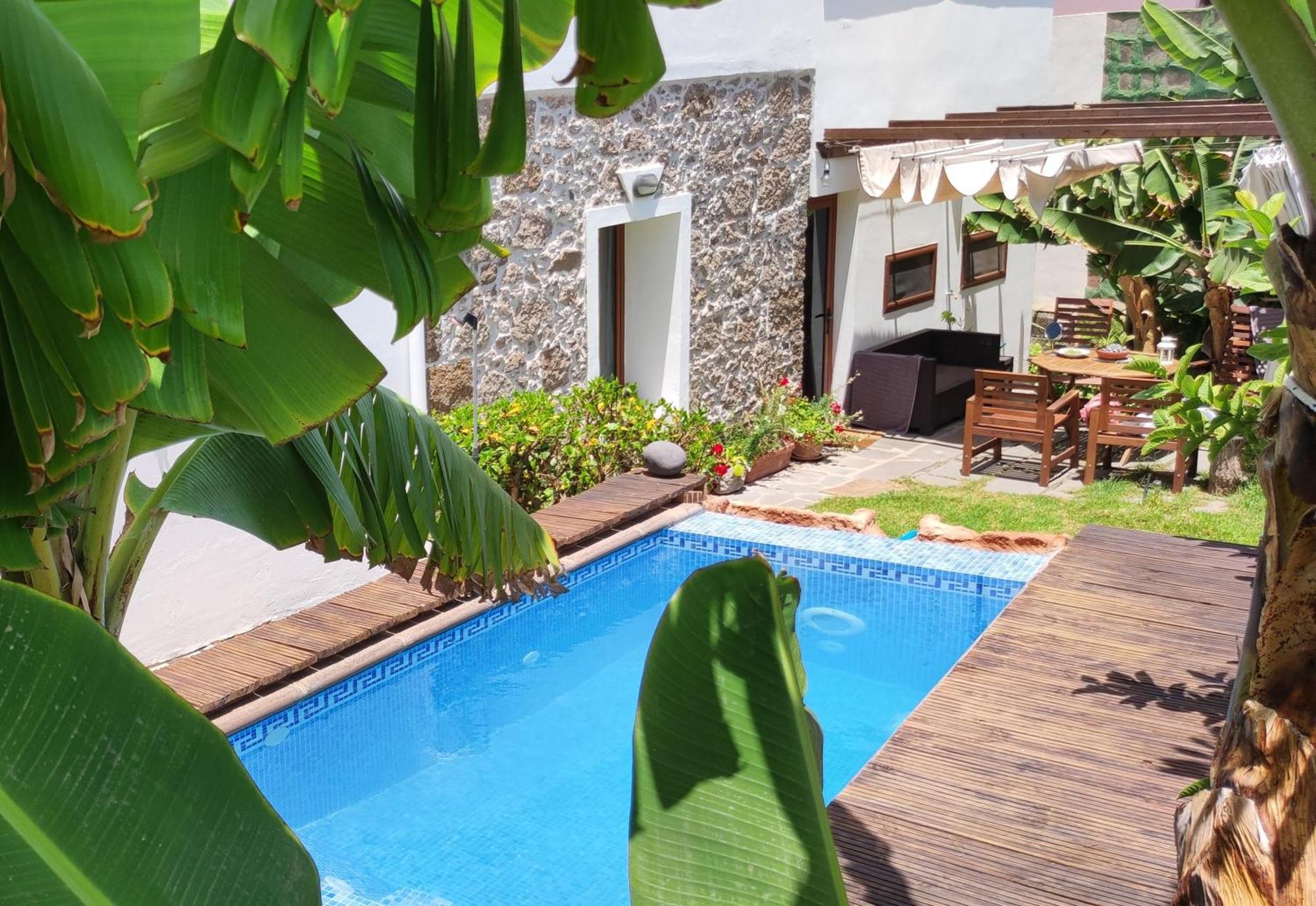 Villa Canaria Piscina Jacuzzi Jardin Santa María de Guía de Gran Canaria Exterior foto